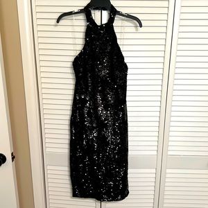 Gorgeous BLACK sequence cocktail dress. NWT